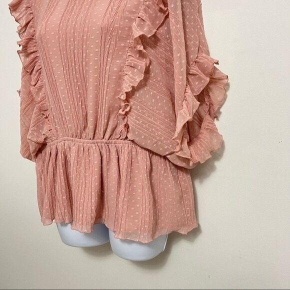 Express Pink Ruffle Blouse - Picture 3 of 7